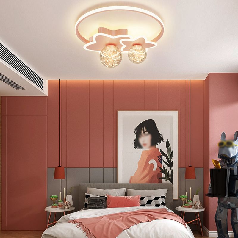 Round Shade 3-Lights Flush Mount Modern Style Flush Mount Ceiling Lighting Fixture