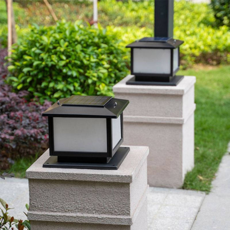Modern LED Pillar Light Minimalist LED Solar Lighting Fixture for Garden
