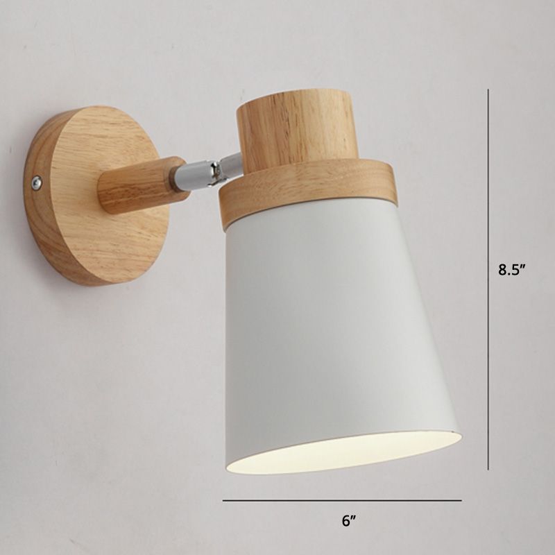 Rotatable Schatten Metall Wand montiert Lesen leichter Makkaronstil 1-Licht-Wandlampe für Schlafzimmer