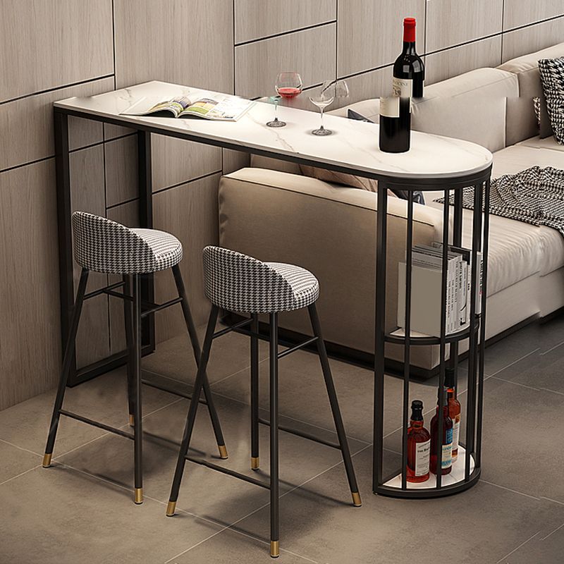 Mesa de barra de estilo industrial Top de piedra artificial Top de 42 pulgadas Mesa de pub para sala de estar para sala de estar