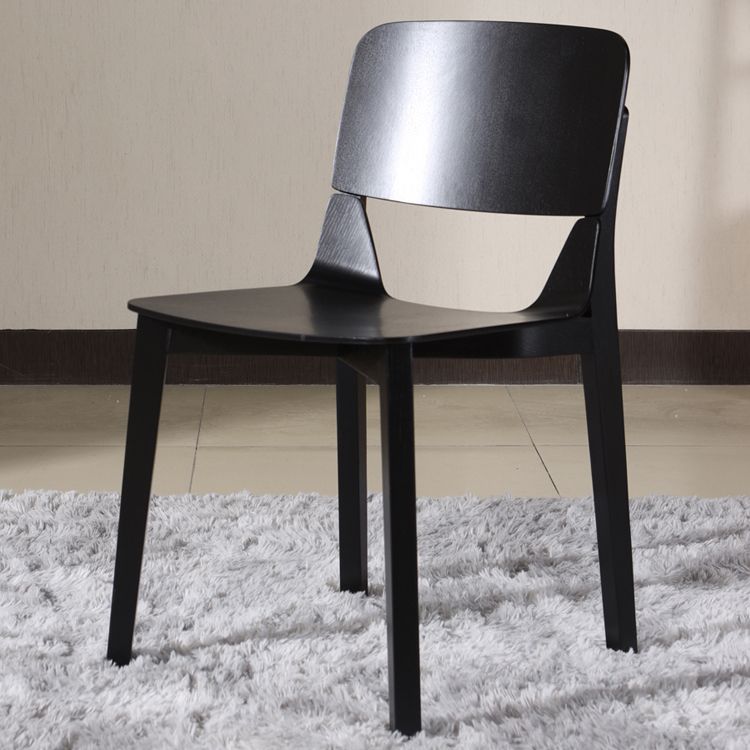 Chaise d'appoint de salle à manger en bois contemporaine, chaise d'appoint à dossier ouvert pour cuisine