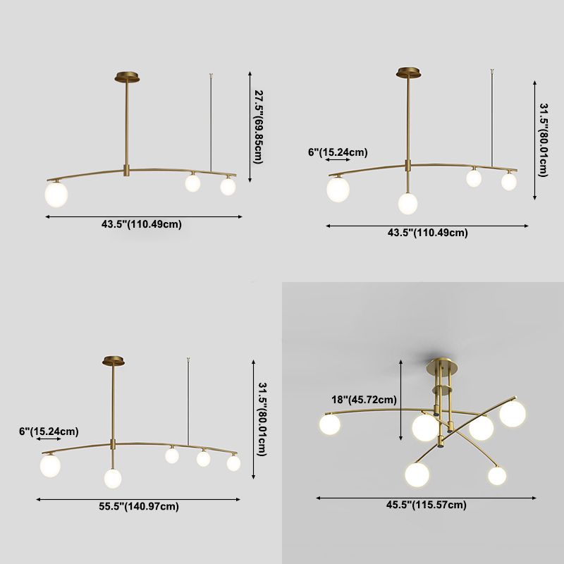 Gouden ballen kroonluchter hedendaagse kroonluchters glas multi -lights kroonluchter lamp