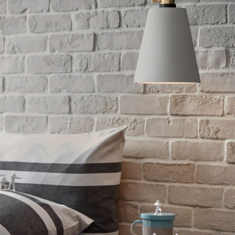 Brass Lamp Holder Cement Hanging Light 1-Light Nordic Simplicity Style Creative Lighting Pendant for Bedroom