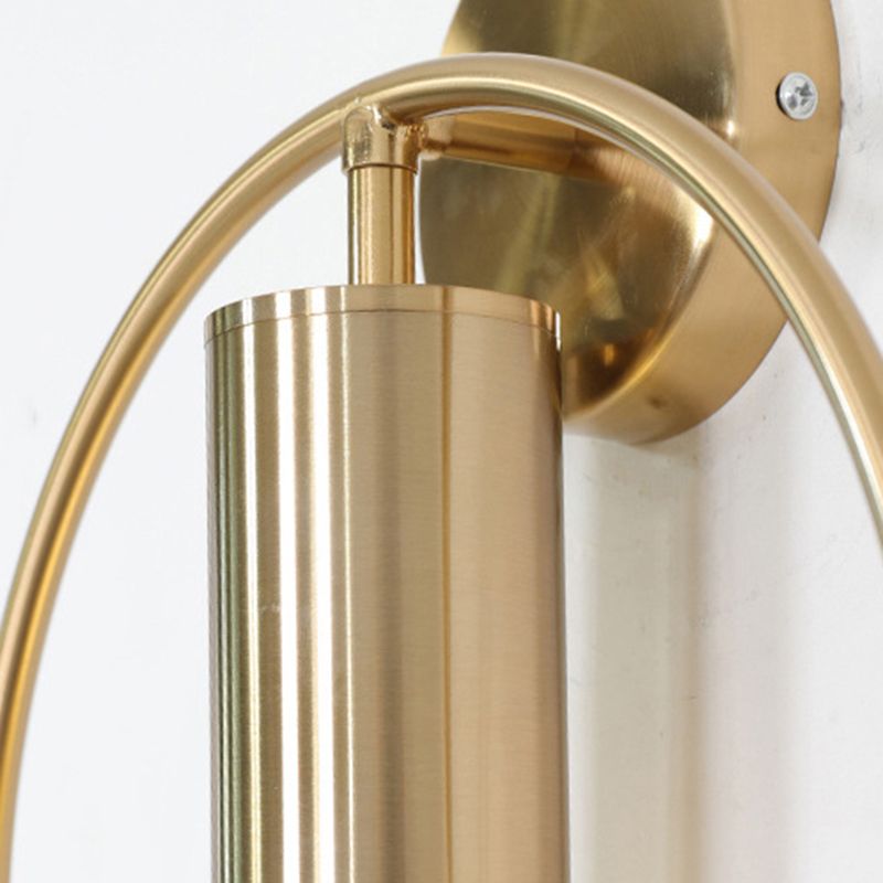 Modern Style Circle Shape Wall Sconce Metal 1 Light Sconces for Bedroom