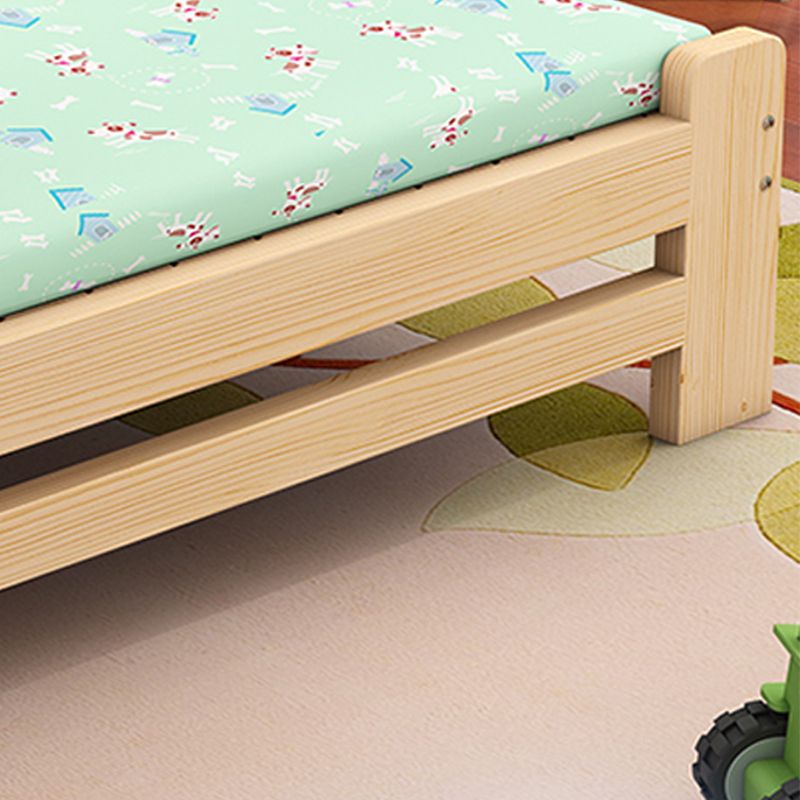 Modern Style Solid Wood Bed Slat Low Profile Standard Bed in Natural
