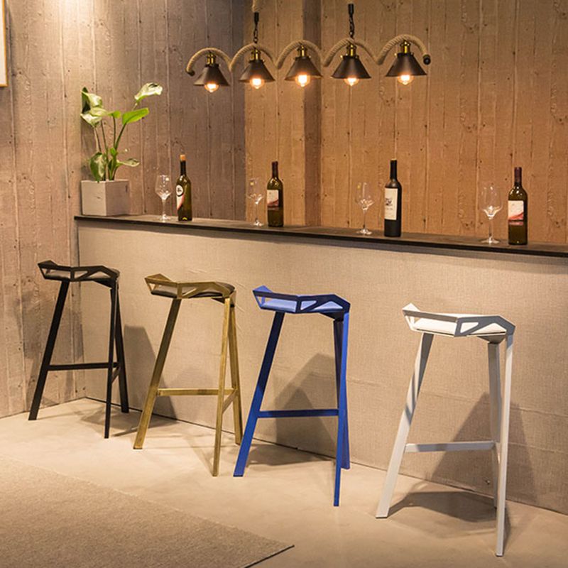 Modern Geometric Bar Stool Footrest Bristol Counter and Bar Stool with Iron Legs