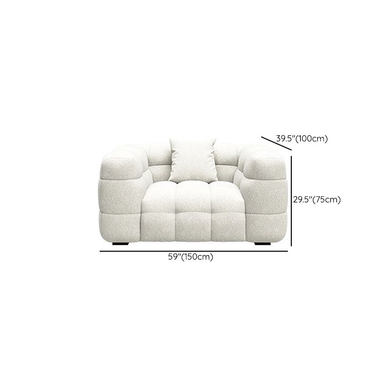 Biscuit Back Sofa Stain Resistant Modern Tuxedo Arm Sofa in White
