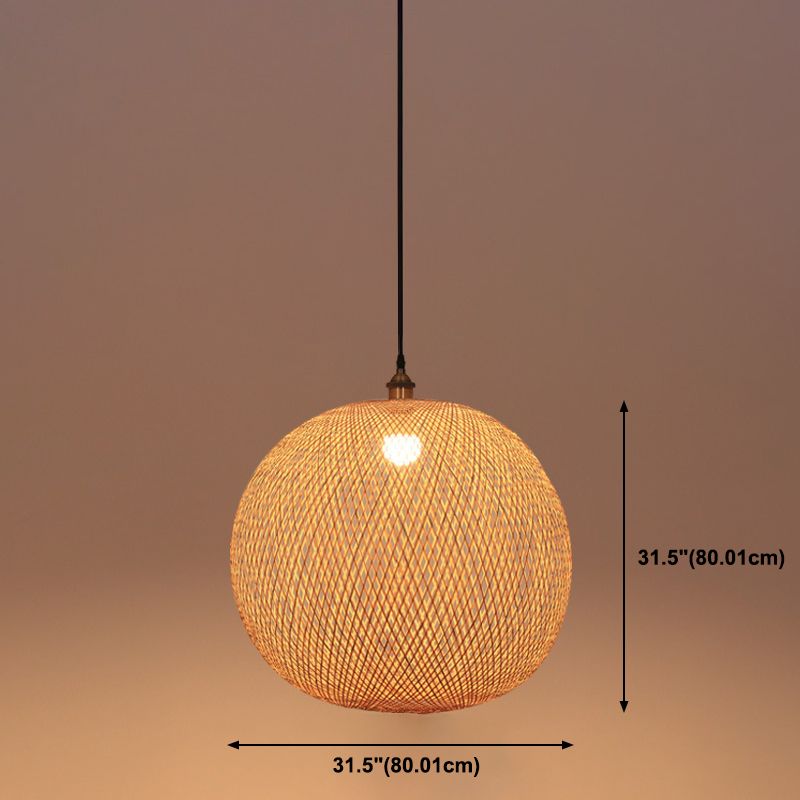 Moderne Stil Ballform Bambus Anhänger Leuchte