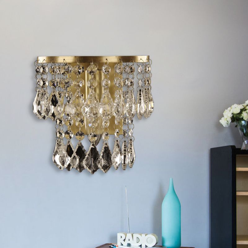 1 bol kristallen druppel wand gemonteerd licht landschap messing gelaagde slaapkamer wandverlichting idee