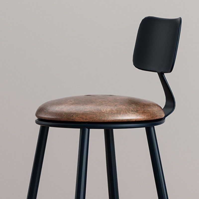 Industrial Low Back Coffee Shop Stool Matte Finish Iron Bar Stool