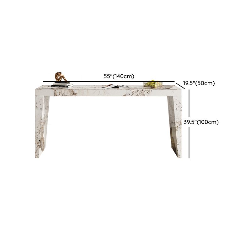 1/3 Pieces Glam Style Rectangle Sintered Stone Counter Table with High Stools