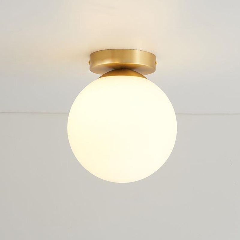 Contemporary Glass Ceiling Light Golden Flush Mount Lighting for Bedroom