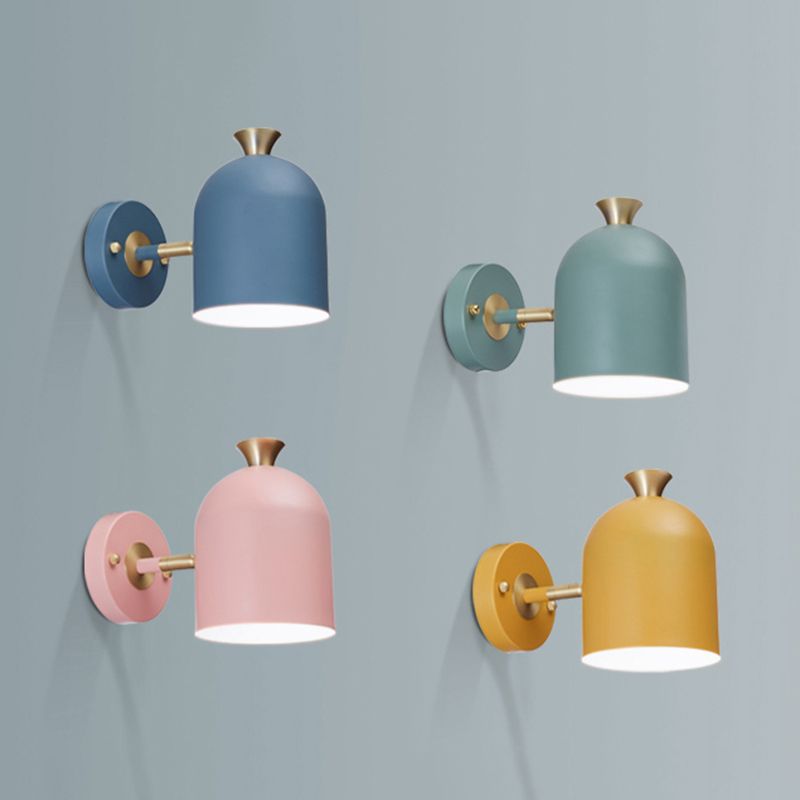 Macaron Cup Shade Wall Light Aluminum 1 Light Candy Colored Sconce Lamp for Dining Room