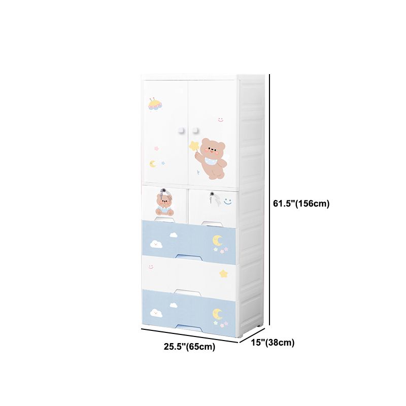 Contemporary Storage Cabinet with Drawers Plastic Cabinet for Bedroom