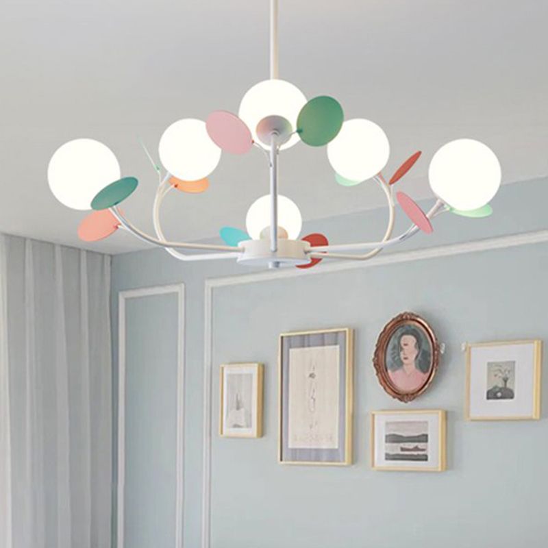 Kugelförmige Form Kronleuchter leichter moderne Glasglas Multi -Licht hängende Licht für die Küche