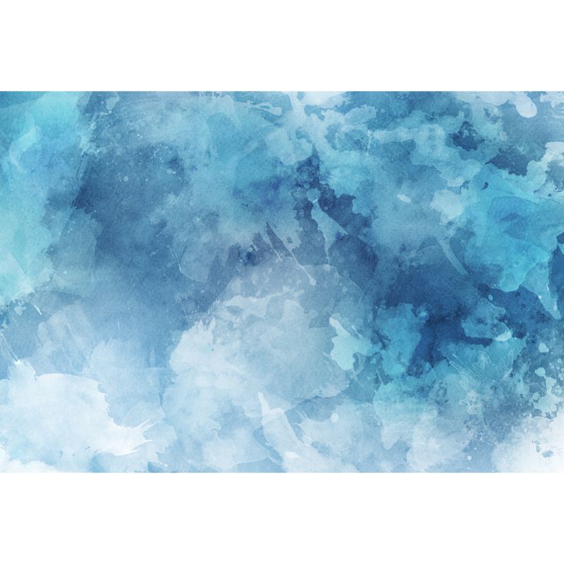 Blue Tie Dye Mural Wallpaper Abstract Artistic Stain-Proof Wall Decor for Living Room