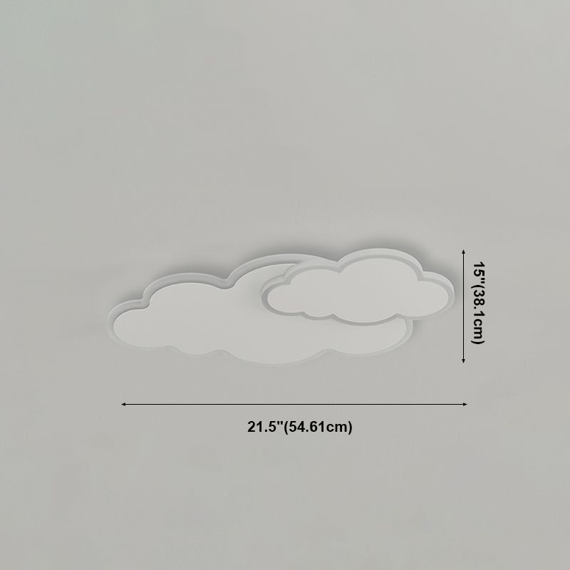 Lampada da soffitto a LED a forma di nuvola bianca con montaggio a incasso in una moderna semplicità in ferro laccato con paralume in acrilico