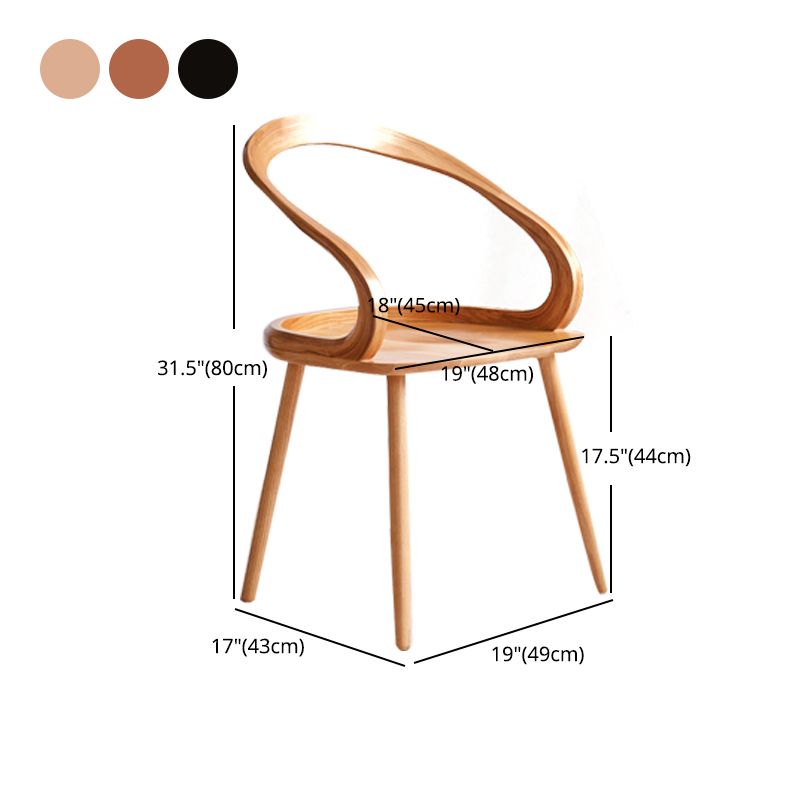 Scandinavian Style Wood Side Dining Chairs Open Back Side Chair