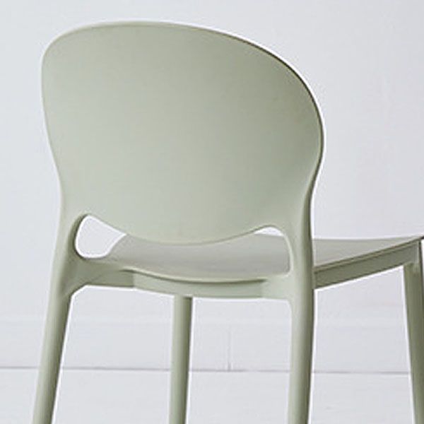 Modern Style Stackable Plastic Chair Open Back Dining Side Chair (Set of 4)