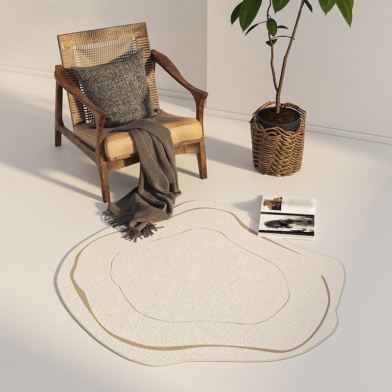 Brown Simplicity Carpet Polyester Color Block Carpet Washable Carpet for Living Room