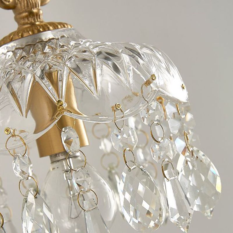 Metal Modern Wall Sconce Flower Shape Vanity Lamp with Glass Shade for Bathroom