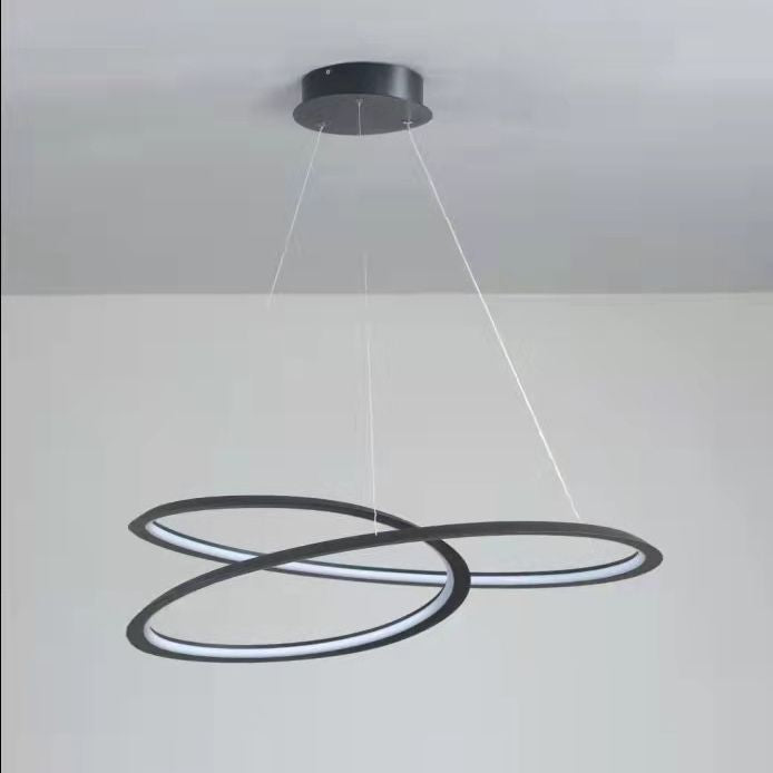 Contemporary Seamless Curves Chandelier Pendant Light Metallic Suspension Pendant Light for Living Room