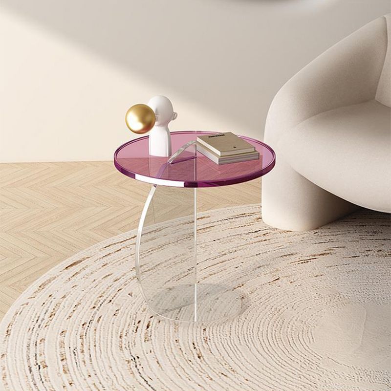 Modern Round Side End Table Plastic Pedestal Sofa Side Accent Table