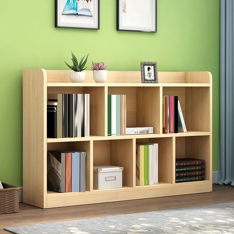 Contemporary Natural Wooden Book Shelf Closed Back Shelf Bookcase for Home