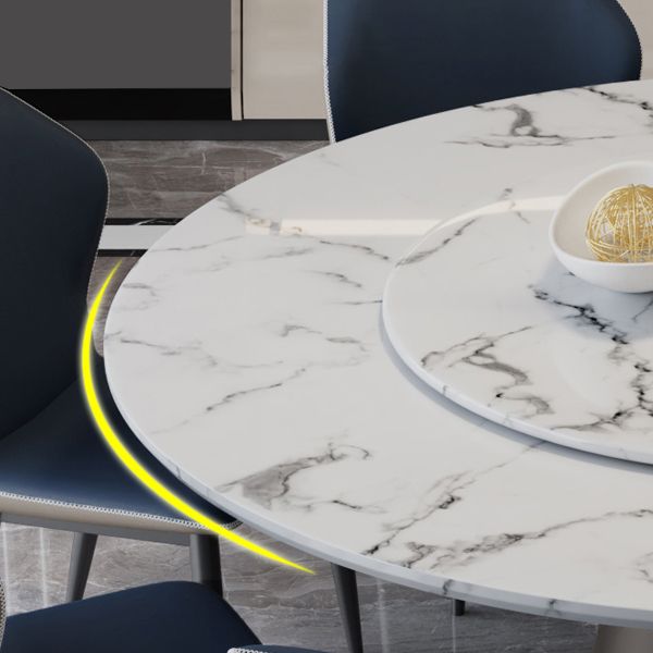 Round Pedestal Dining Site Table Contemporary Dinner Table with Turntable