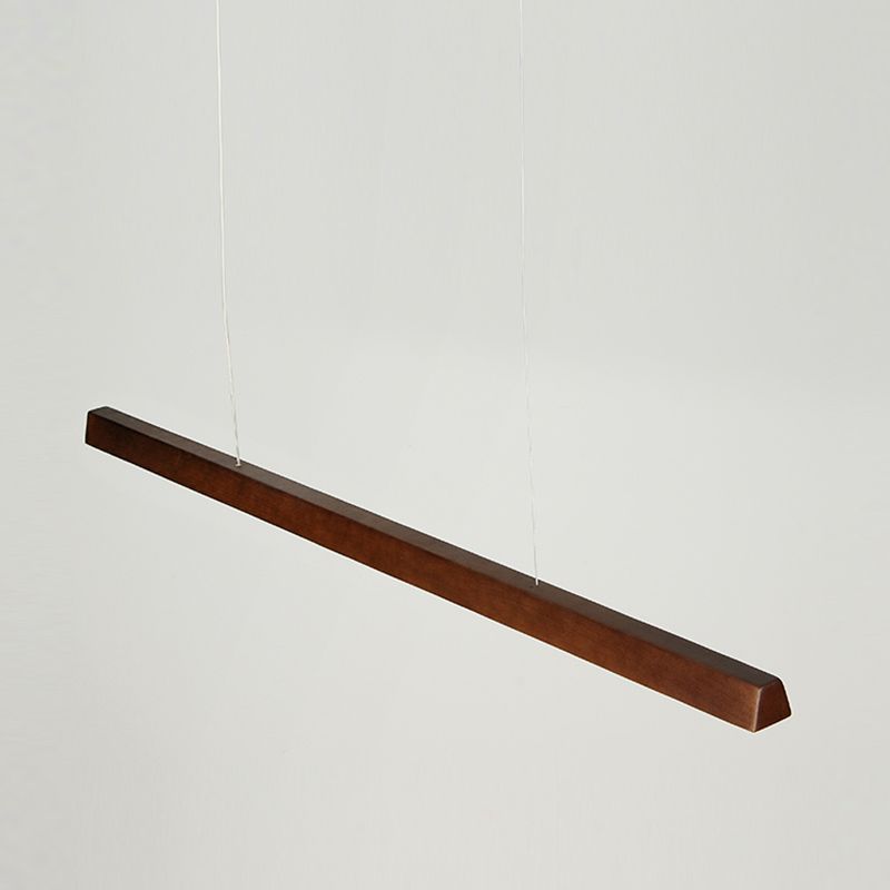 Contemporary Style Linear Shape Pendant Light Wood 1 Light Pendant Lighting Fixture
