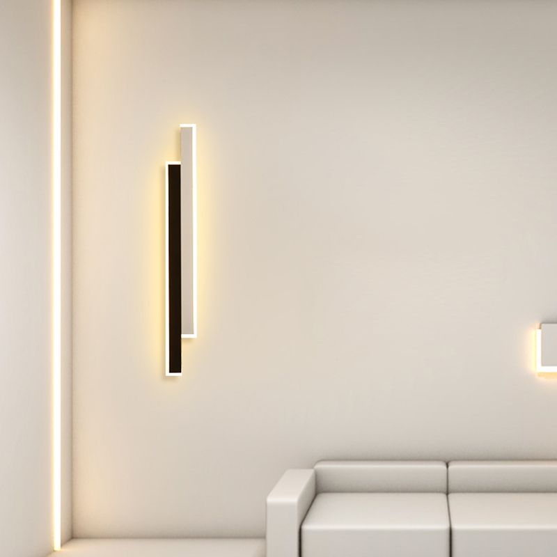Contemporary Style Linear Wall Light Fixtures Metal 2 Lights Led Wall Mount Lamp
