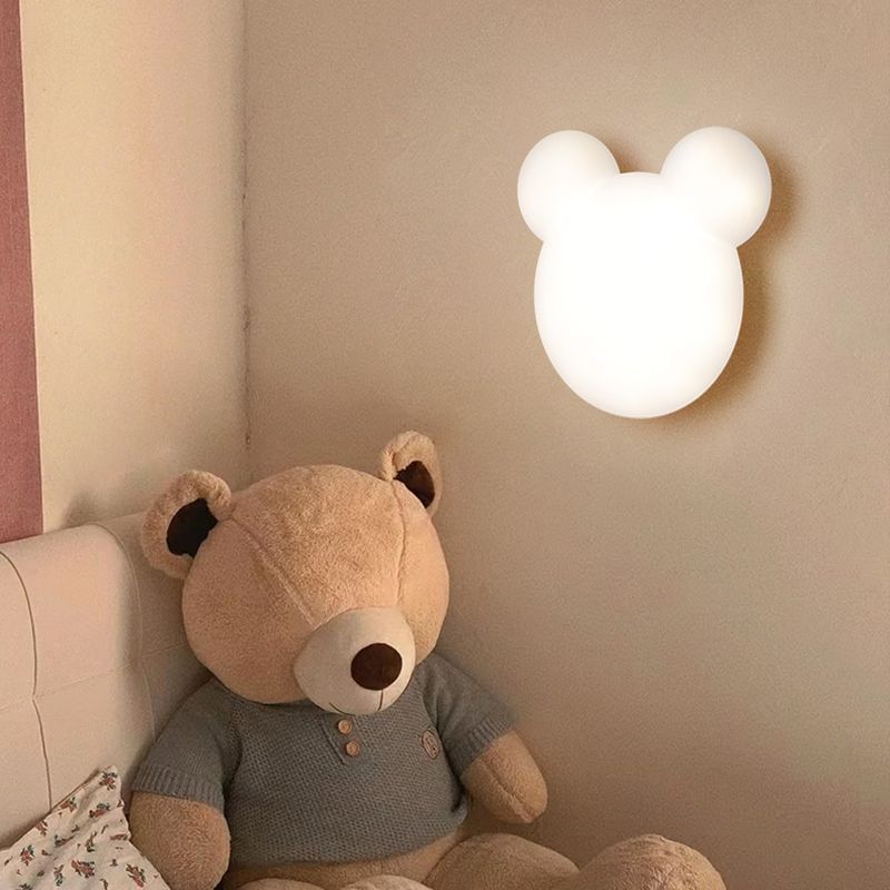 Children Style Wall Lamp 1-Light LED Wall Mount Lamp with Plastic Shade for Kid's Room