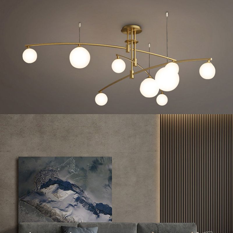 Postmoderne 3 -Tier -Kronleuchter -Leuchten Metall- und Glashängekronleuchter für Cafe