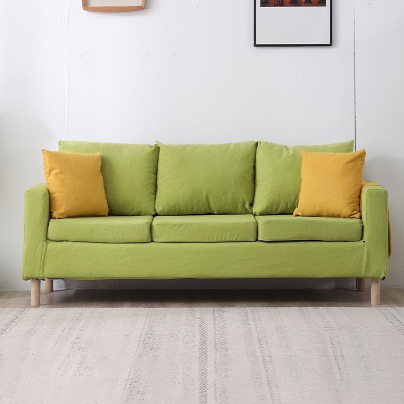 Modern Square Arm Standard Sofa Wooden Settee for Living Room