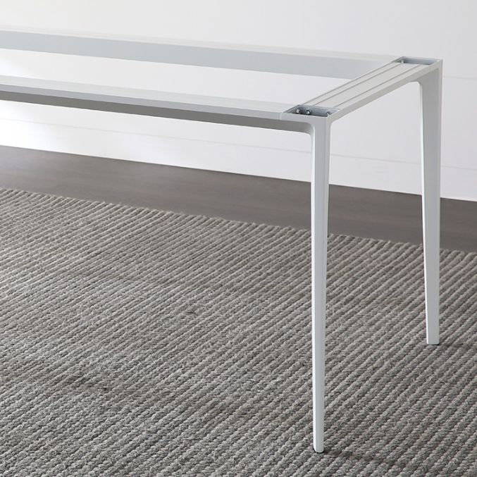 Modern Style Rectangle Table Set 1/2/4/5/6/7 Pieces Dining Set with Metal Legs