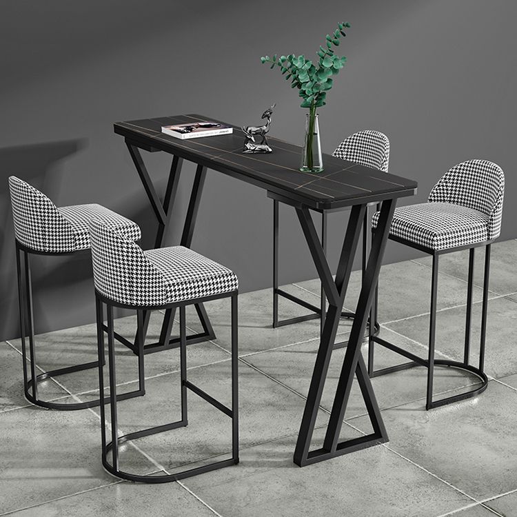 Stone Top Bar Table 42-inch Height Industrial Style Bistro Table for Restaurant