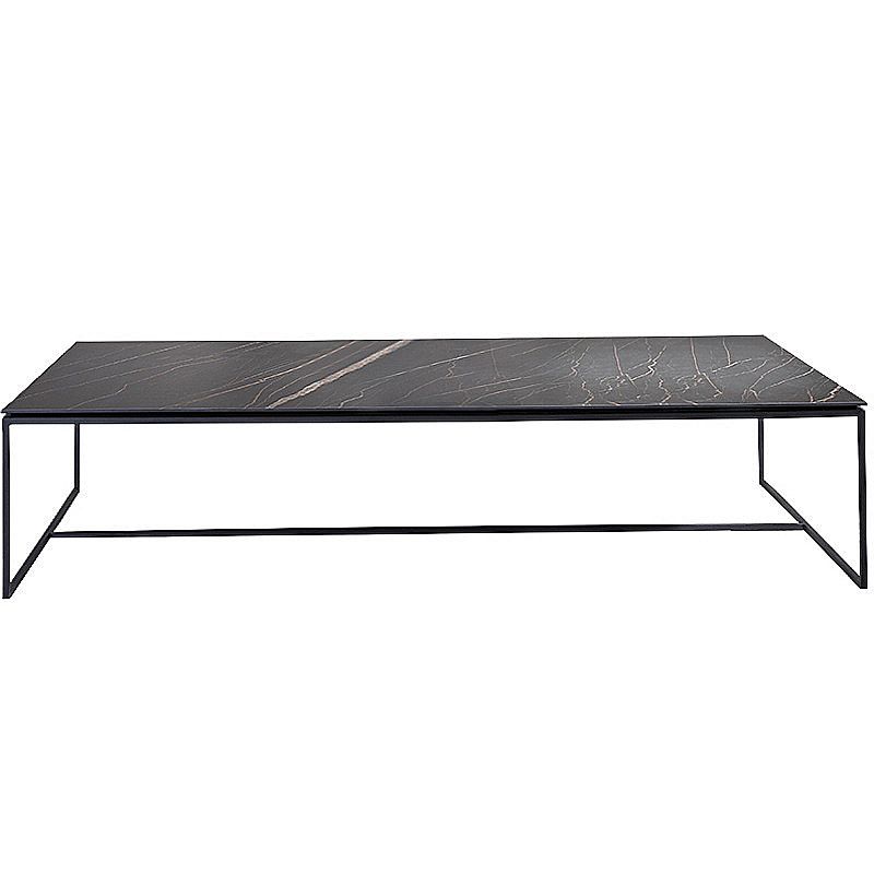 Trestle 1 Single Coffee Table Rectangular Slate Black Finish Coffee Table