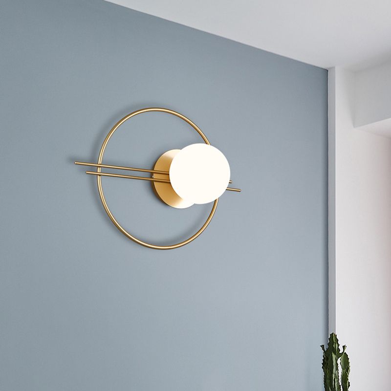 Modern Minimalist Style Spherical Wall Mount Light Fixture 1 Light Sconce Lights with Glass Shade