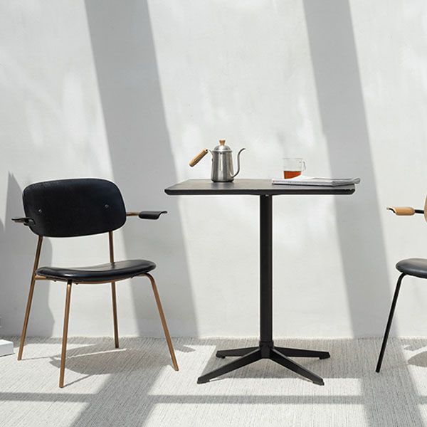 Sillón de comedor contemporáneo de madera maciza, sillón con respaldo abierto para cocina