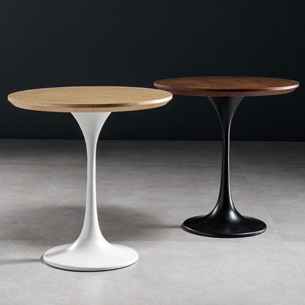 Contemporary Round Dining Table Pine Solid Wood Table with Tulip Base for Home Kitchen Dinner
