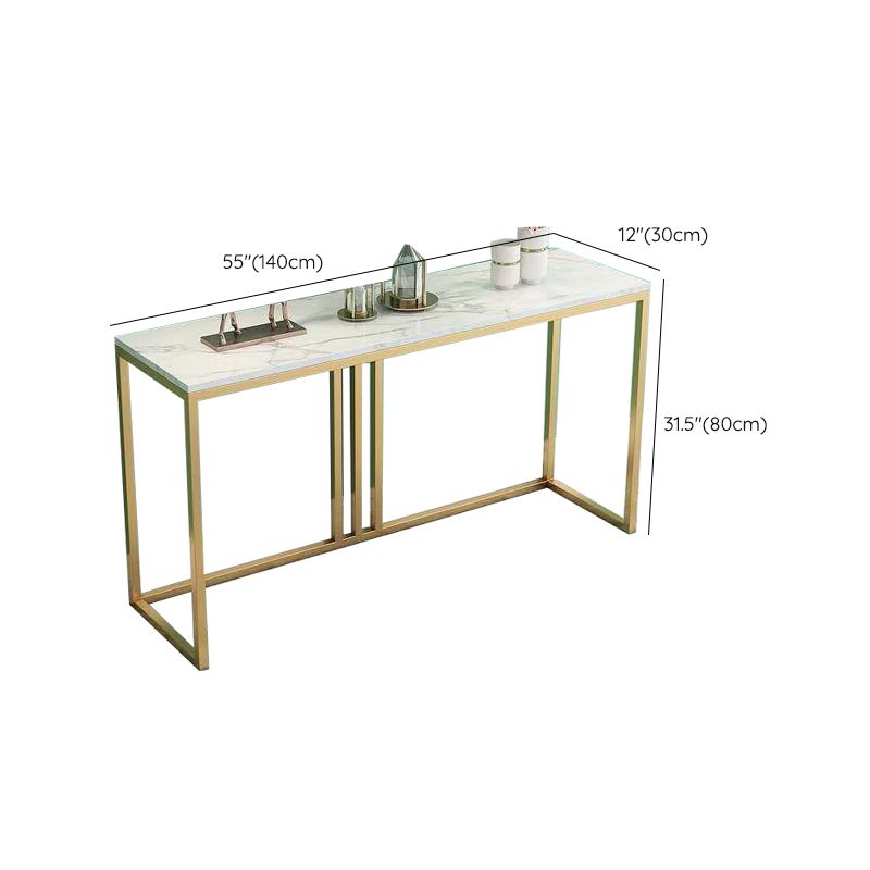 Glam Marble Console Sofa Table Gold Frame Accent Table for Hall