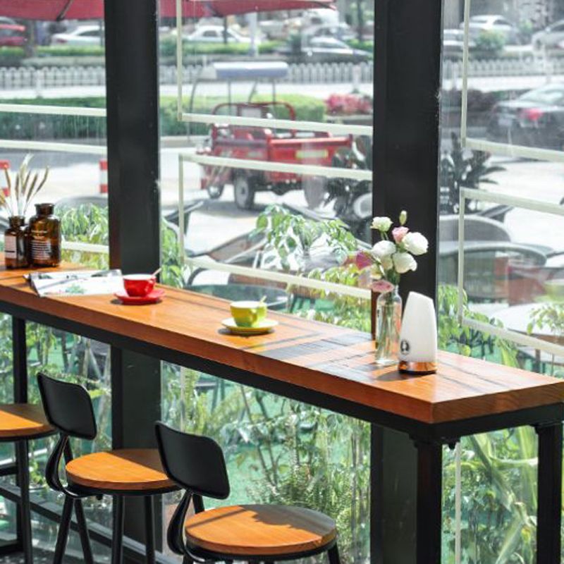 Trestle Solid Wood Counter Set 1/2/5 Pieces Natural Glam Indoor Table and Stool Set