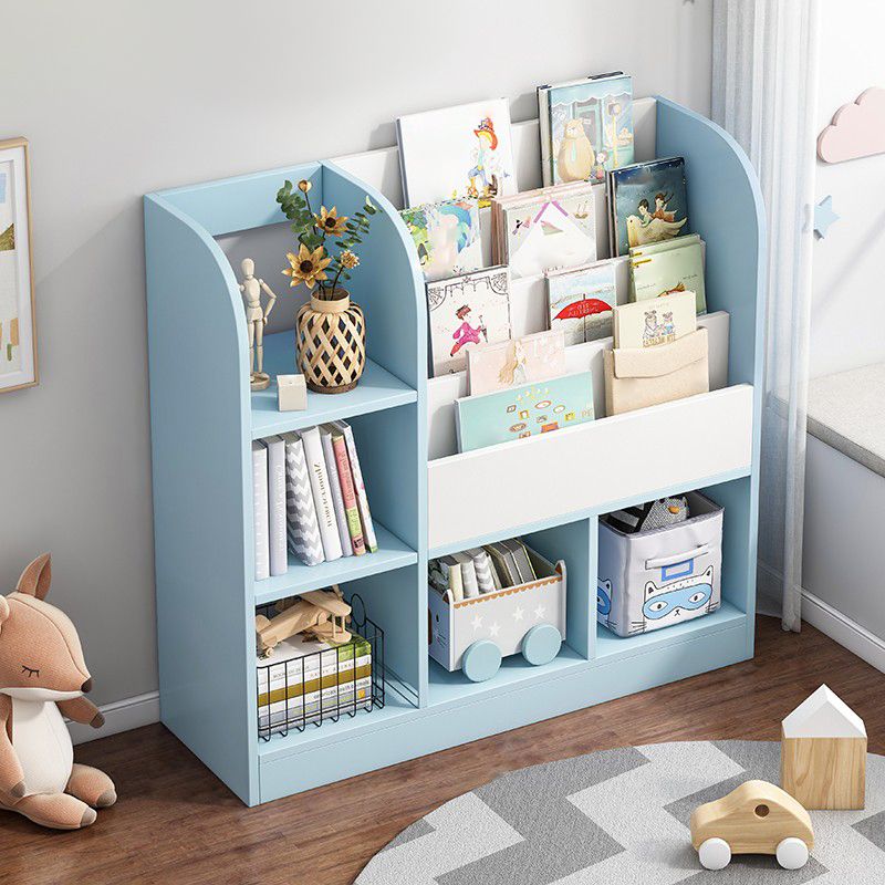 Closed Wooden Bookshelf Modern Home Living Room Square Bookcase