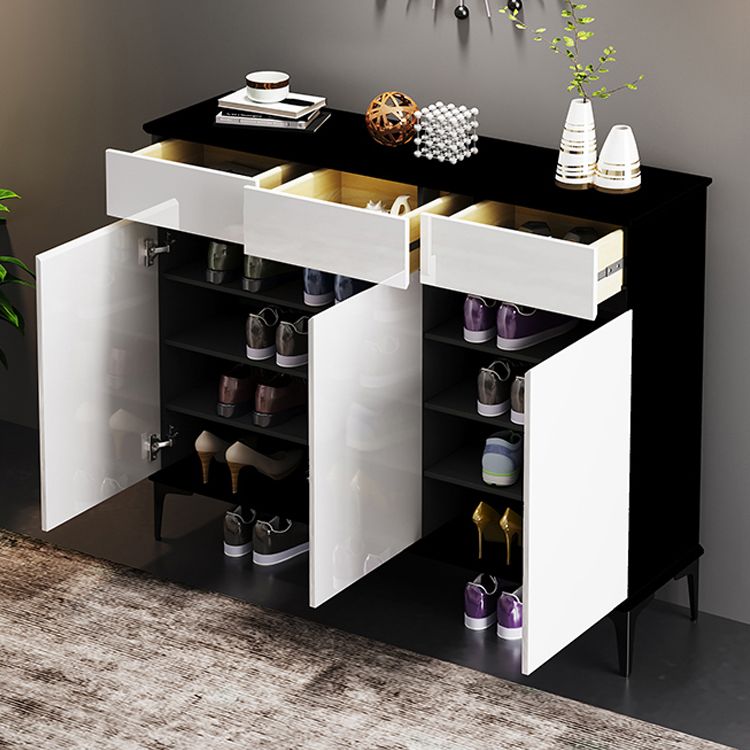 Modern Simple 39.4" Tall Cabinet 2/34 - Drawer Gray and Black Storage Cabinet