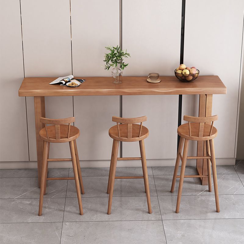 Contemporary Rectangle Pub Dining Set 1/4/7 Pieces Pine Solid Wood Counter Set