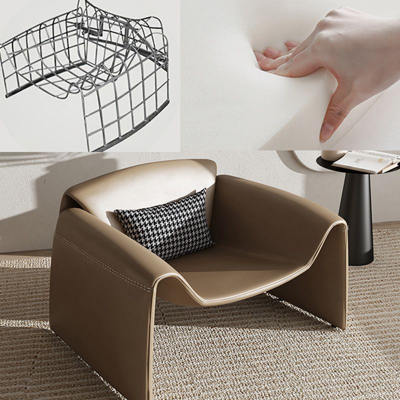 38.18" Wide Faux Leather Armchair Upholstered Pillow Back Accent Chair