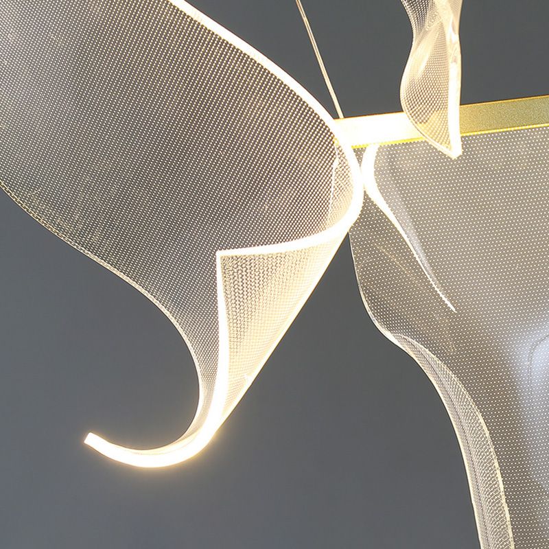 Paper Hanging Light Fixtures Modern Simple Acrylic Ceiling Pendant for Stairwell