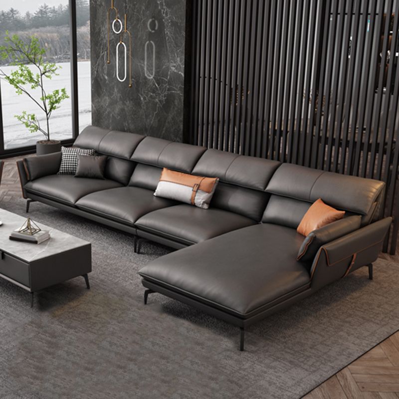 Stain Resistant Modernism Sofa & Chaise Flared Arm Sectional