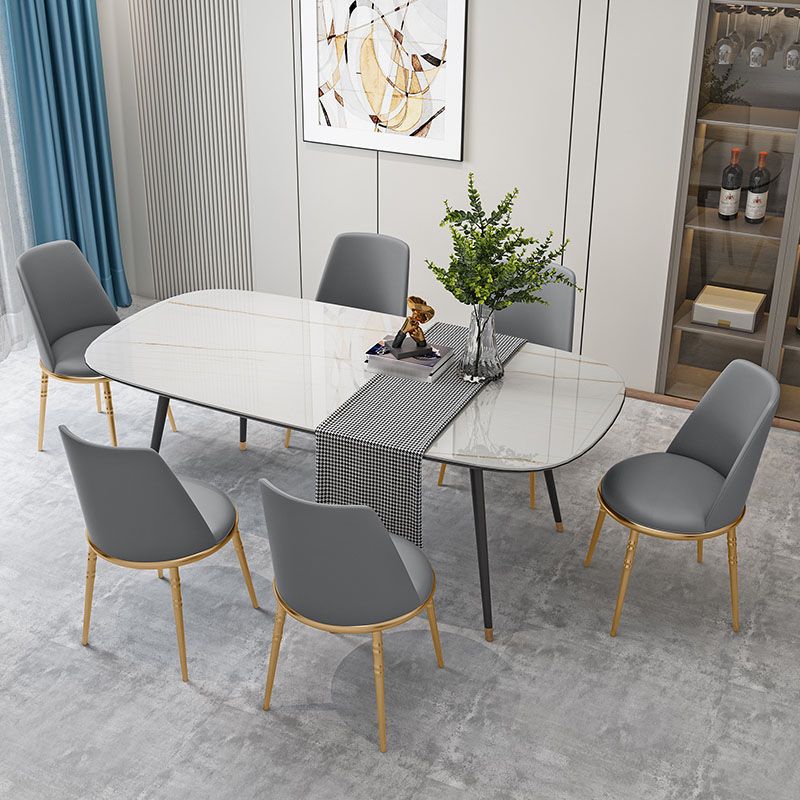 Silla lateral escandinava de piel sintética para el hogar, silla con respaldo sólido sin brazos