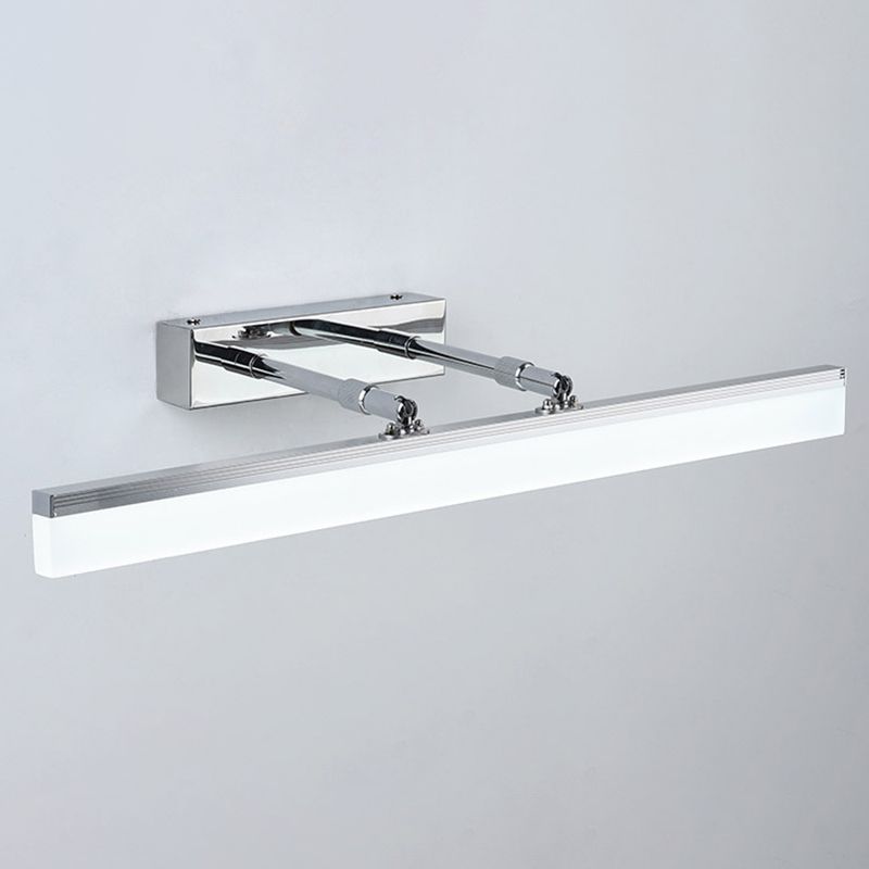 Modern Minimalist Style Rectangular Wall Mounted Mirror Front Acrylic Vanity Lighting Fixtures for Bathroom